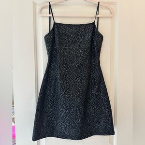 Urban Outfitters silver cheetah print black mini dress
